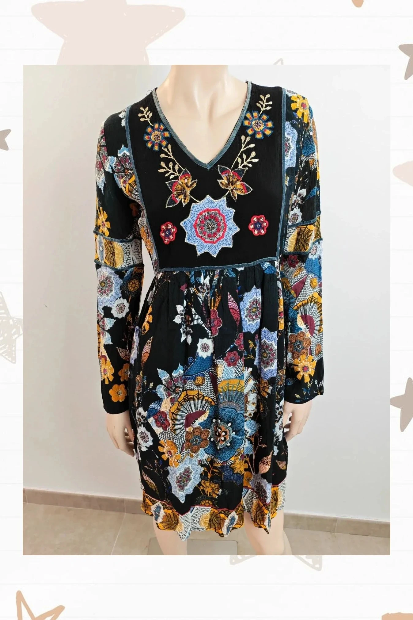 Vestido Boho Chic bordado